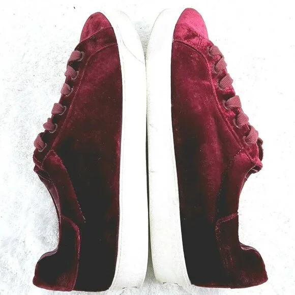 CIRCUS SAM EDELMAN Burgundy Red Velvet Caprice Sneakers Shoes Size 9 - Picture 4 of 10
